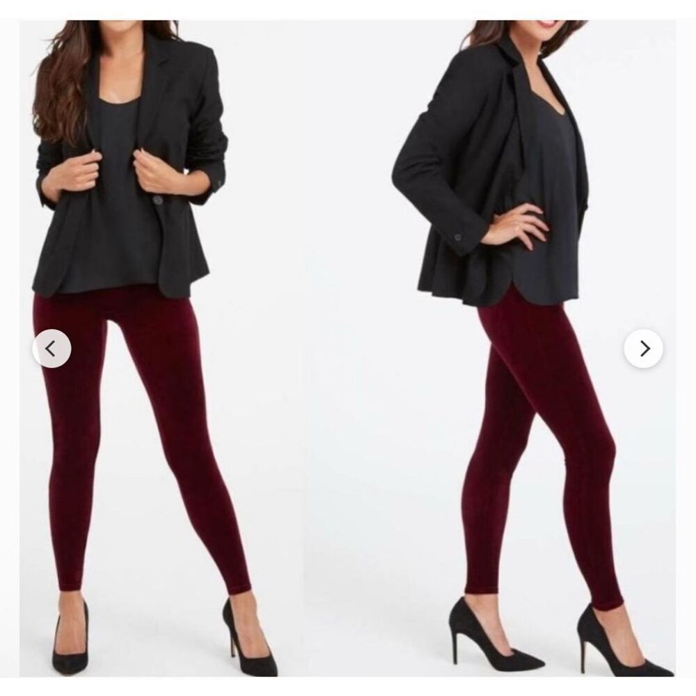 Spanx rich velvet Burgandy pants M